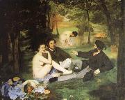 Edouard Manet Having lunch on the grassplot painting